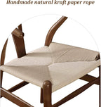 Wishbone Chair Natural Solid Wood Dining Chair/Hans Vegner Y Chair Rattan and Wood Accent Armrest Chairs (Ash Wood - Walnut 2 Chairs)