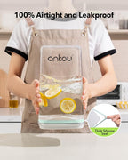 Ankou Airtight Food Storage Container with Pop Lid & 130ml Scoop, 4L/4.2qt *4 BPA-Free Cereal, Rice, Flour, Pasta & Snack Container, Stackable & Durable,Kitchen Pantry Organizer