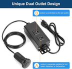 Dual Outlet Garbage Disposal Air Switch Kit, UL Listed Sink Top Air Switch for Food Waste Disposal, 3.58” Extra Long Air Button, Black Stainless Steel