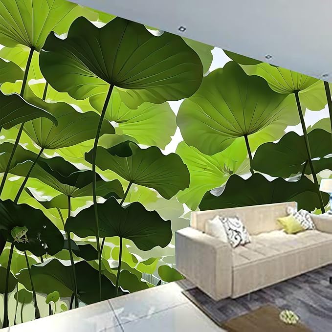 FENDROM Nature Lotus Leaf Tapestry Plant Tapestry Green Natural Scenery Wall Hanging 3D Wall Art For Bedroom Living room Dorm