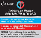 Massage Roller Ball - Stainless Steel Gel Balls for Heat + Ice Therapy - Back, Shoulder, Calf, Foot Massager with Heat or Cold - Myofascial Release - Deep Tissue Trigger Points - Hot Cold Roller..