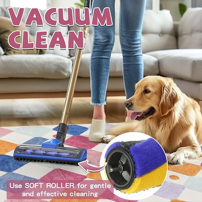 jinchan Area Rug 5x7 Kids Washable Indoor Floor Cover Non-Slip Modern Soft Rug Elementary School Classroom Colorful Diamond Carpet for Nursery Playroom Daycare Bedroom Living Room Berries on Cream