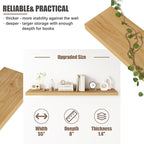Floating Shelves for Wall, USA-Sourced Brich Wood 55 Inch Long Wall Shelves, Natural Wooden Mounted Picture Ledge Shelf, Nursery Book Storage Shelf Kids Bookshelf, Display Shelf for Bathroom