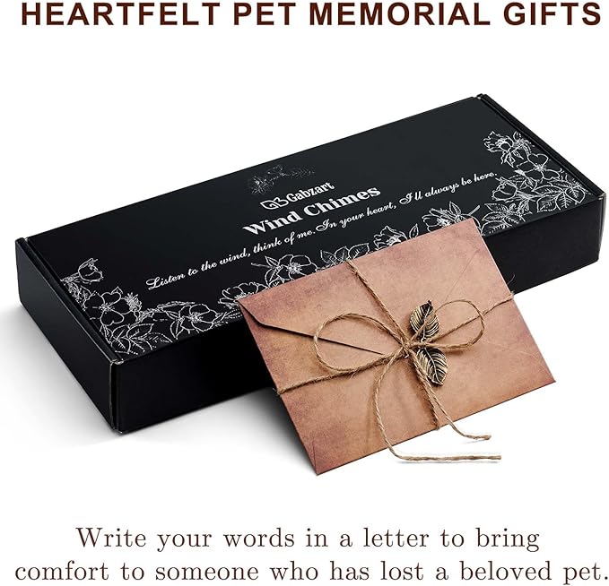 Dog Memorial Gifts, 34" Pet Memorial Wind Chimes for Loss of Dogs, Pet Loss Passing Away Remembrance Sympathy Bereavement Gift, DogPaw Vintage Wind Chime for Outside (DIY 34" Pet Memorial)