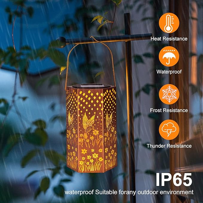 Birthday Gifts for Women Hummingbird Solar Lights Outdoor - Gifts for Mom, Mothers Day Gifts Solar Lanterns Outdoor Waterproof Garden Decoration for Outside, Outdoor, Patio, Yard, Lawn