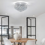 7-Light Crystal Flush Mount Chandelier Ceiling Light Fixture for Living Room Dining Room Bedroom Foyer Entryway Hallway Closet Bathroom (Chrome D18)