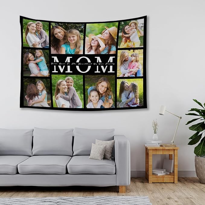 Custom Tapestry For Wall Bedroom Custom Backdrop Personalized Image Text Photo Customized Funny Tapestry Banners And Signs Mother's Day Horizontal Tapestrys