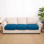 hyha Waterproof Couch Cushion Covers, Stretch Sofa Couch Seat Slipcover for Dog Washable, Non-Slip Waterproof Outdoor Cushion Covers for Patio Furniture Replacement (3 Pieces, Deep Teal)