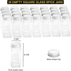 SpaceAid Spice Rack with 24 Spice Jars, 386 Spice Labels, Chalk Marker and Funnel, Wood Hanging Seasoning Shelf for Cabinet Door or Wall Mount (4 Pack)
