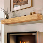 56x8x5 Fireplace Mantel - Handcrafted Rustic Solid Wood Wall Mounted Floating Shelf