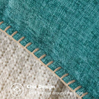 MIULEE Pack of 2 Couch Throw Pillow Covers 20x20 Inch Teal Farmhouse Decorative Pillow Covers with Stitched Edge Soft Chenille Solid Dyed Spring Pillow Covers for Sofa Bed Living Room