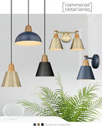 FEMILA 1-Light Wall Sconces, Modern Sconces Wall Lighting with Hammered Metal Shade, Bathroom Vanity Light Fixtures Wall Lamp for Mirror Bedroom, Dark Blue,4FG59B Blue