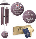 ASTARIN 36" Large Deep Tone Personalized Name Sympathy Wind Chimes, Cardinal Memorial Wind Chime for Loss of Mother Father Loved One, Bereavement Condolence Gifts Decor Outdoor Patio Garden