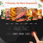COSORI Air Fryer Pro 9-in-1, Compact 5QT, 450℉: Half Time & Chef-Grade Cook, One-Wipe Clean Glass Panel, 130+ In-App Recipes with Nutritional Info, Nonstick & Dishwasher-Safe Basket, Ceramic, Gray