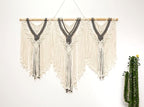 guzhiou large macrame wall hanging - Boho Tapestry Macrame Wall Decor Art- Chic Bohemian Handmade Woven Tapestry Home Decoration for Bedroom Living Room Apartment Wedding Party - 43"x32" (Beige-grey)