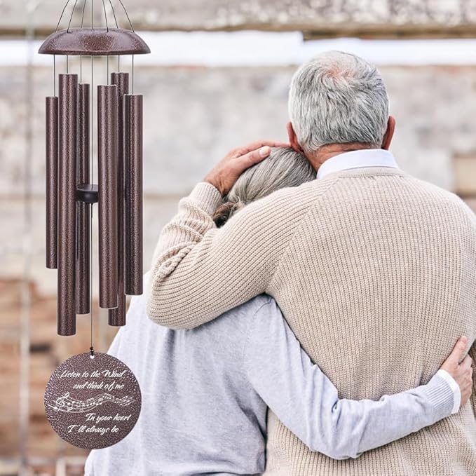 Personalized Sympathy Wind Chime, Memorial Wind Chimes for Loss of Loved One, Bereavement in Memory Wind Chimes, Sympathy Gifts in Memory of Father, Mother or a Loved One