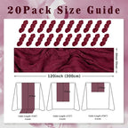 Burgundy 20 Pack Cheesecloth Table Runner 10FT Rustic Gauze Cheese Cloth Table Runner for Wedding Bridal Baby Shower Table Decor 20 x 120 Inch Long Boho Fabric Sheer Birthday Party Table Decorations