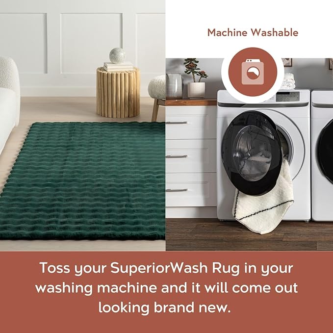 nuLOOM Jeni Checkered 5x8 Machine Washable Area Rug for Living Room Bedroom Dining Room Kitchen, Hunter Green