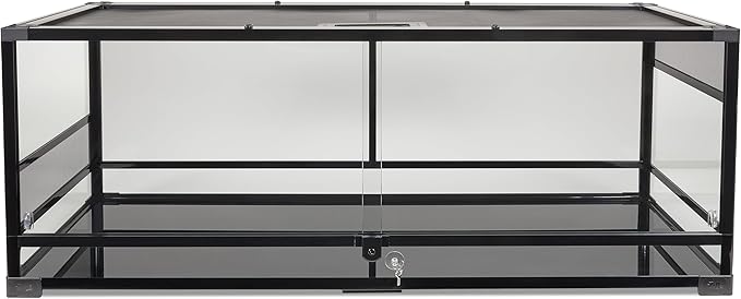 Zilla QuickBuild Reptile 65 Gallon Glass Terrarium Habitat with Sliding Door For Geckos, Snakes, Lizards, Frogs, Turtles, and Tortoises, 48" x 18" x 18"
