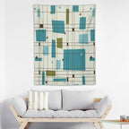 ICMOLYYENLO Boho Medieval Cat Tapestry, Abstract Atomic Starburst Geometric Aesthetic Art Wall Hanging For Bedroom Living Room Dormitory 30x40 Inches