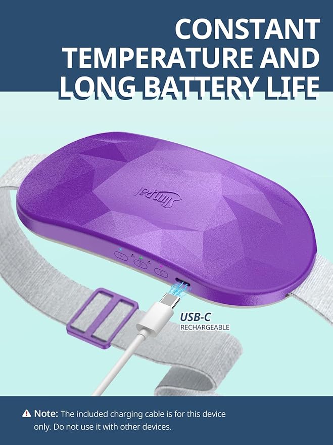 Slimpal Portable Heating Pad for Period Cramps, Electric Cordless Back Belly Waist Heating Pad for Menstrual Cramp Relief, Rechargeable Wearable Heat Belt Gifts for Her Women Girl Wife, Dark Pink