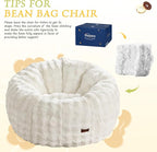 Hobestluk Bean Bag Chair Oversized Bean Bag Chair for Adults Donut-Shaped Large Bean Bag with Spacious Design for Living Room Bedroom or Reading Nook (Bubble White)