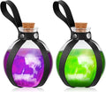 Patelai 2 Pcs Halloween Glass Potion Bottles with Belt Cork Renaissance Witch Costume Accessories Witch Props Potion Bottle for Halloween Party Decor Cosplay DIY Crafts Gift (Black)