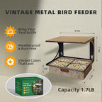 Window Bird Feeder with Strong Suction Cups, Metal Bird Feeders for Outdoors Birdwatching Gifts for Cats & Nature Lovers