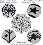 40 Inch Round Spider Web Lace Table Topper Black Halloween Spider Web Tablecloth Party Decoration