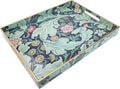 Spsyrine Serving Tray with Handles, Plastic Decorative Tray for Coffee Table, Living Room, Home Decor, Leicester