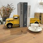 Decorative Book Ends Vintage Bookends: Metal Truck Book Stopper for Kid Books for Grandson Men Teen - Farmhouse Decor for Bookcase Shelf Table Coffee Bar Office Home Yellow