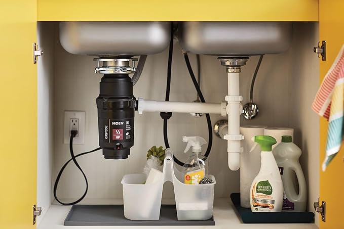 Moen Lite Series PRO Compact Continuous Feed Garbage Disposal for Kitchen Sink with Power Cord, GXP33C