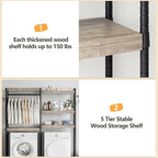 Double Row Over Washer and Dryer Storage Shelves, Laundry Room Organization and Storage, Heavy Duty Laundry Room Shelves, with Adjustable Height, 5-Tier