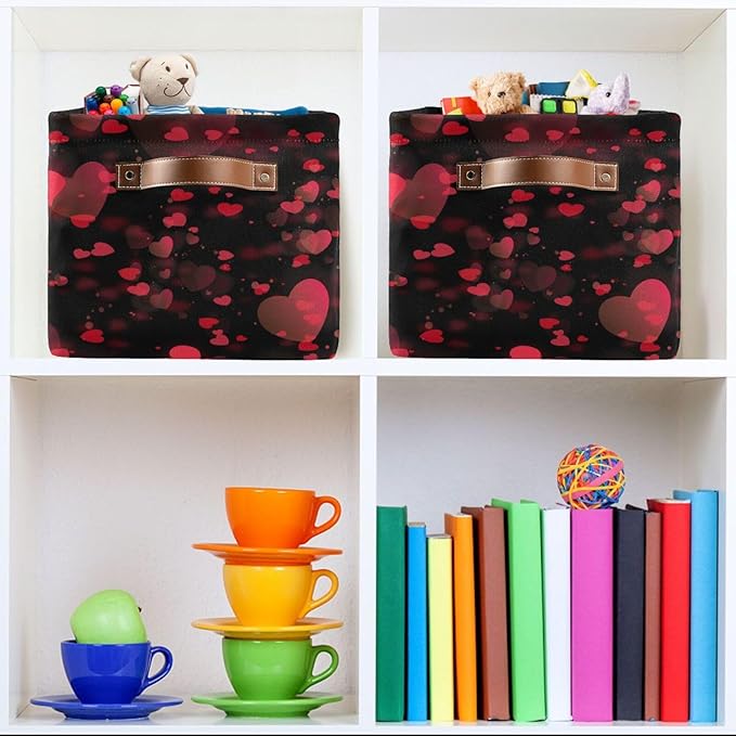 Storage Basket Cube Storage Bins Organizer Bag Collapsible Closet Shelf Baskets with handle for Baby Cloth Pet Toy Book 14.2×10.2×8.3 IN