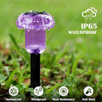 Halloween Solar Lights Outdoor 8 Pack Purple LED Waterproof Mushroom Outside Lights for Yard Garden Patio Pathway Walkway Landscape Halloween Decorations