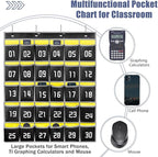 Loghot Classroom Accessories Closet Pocket Chart for Cell Phones Holder Wall Door Hanging Organizer (30 Pockets Black)