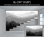 WFBHUA-Black and White Forest Mountain Wallpaper Gray Woodland Nature Landscape Wall Paper Mural for Bedroom Living Room(Not Peel and Stick)