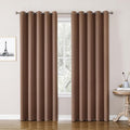 ChrisDowa Blackout Curtains 70 inches Wide for Bedroom - 2 Panels Set Extra Wide Grommet Thermal Insulated Room Darkening Curtains for Living Room (Cappuccino, 70 x 84 Inch)