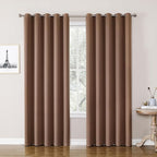 ChrisDowa Blackout Curtains 70 inches Wide for Bedroom - 2 Panels Set Extra Wide Grommet Thermal Insulated Room Darkening Curtains for Living Room (Cappuccino, 70 x 84 Inch)