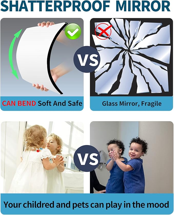 Shatterproof Acrylic Full Length Wall Mirror for Bedroom & Home Gym