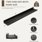 Floating Shelves for Wall, Picture Ledge Shelf 36 Inch Solid Wood Set of 2, Rustic Wall Shelves with Lip, Kids Bookshelf, Photo & Picture Live Edge Floating Shelves for Bedroom, Living Room, Kitchen
