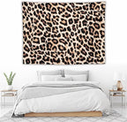 HZOHNAGO Leopard Print Tapestry Rustic Brown Leopard Wild Animal Printed Wall Tapestry Painting Wall Hanging for Bedroom Living Room Dorm 80" W x 60" H