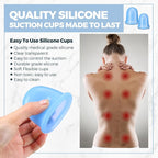 TrelaCo 12 Pcs 2 Size Cupping Therapy Set Silicone Anti Cellulite Cupping Kit for Massage Therapy Cupping Therapy Set Vacuum Suction Cup for Arthritis Relief, Pain Reduction Adults Home Use(Blue)