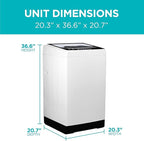 BLACK+DECKER Small Portable Washer, Washing Machine for Household Use, Portable Washer 1.7 cu.Ft with 8 Cycles, Transparent Lid & LED Display