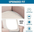H.VERSAILTEX Super Stretch Individual Chaise Cover Sectional Couch Covers for L Shaped Sofa Both Left/Right Featuring Thick Jacquard Textured Twill Fabric (1 Piece Chaise Cover Large, Porcelain)