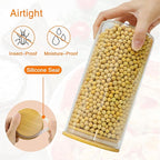 Glass Storage Jars 45 oz 4 Pcs Clear Glass Food Storage Containers with Airtight Bamboo Lid Stackable Kitchen Canisters for Candy, Cookie, Rice, Sugar, Flour, Pasta, Nuts