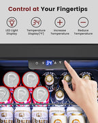Wine Cooler Refrigerator - 26 Bottle 126 Can Mini Wine Fridge with Glass Door for Beer Soda Water Drink, Small Wine Cellar Beverage Refrigerator for Bedroom Office Home Bar Dorm, 3.2 Cu.Ft