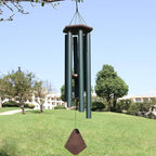 Wind Chimes Outdoor Large Deep Tone,Sympathy Wind Chime Outdoor, Memorial Wind-Chime with 6 Tuned Tubes, Elegant Chime for Garden, Patio, Balcony and Home Decor, Matte Green