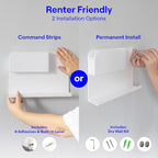 WallShelfie Bedside Wall Organizer - Room Decor, Dorm Room Essential, Floating Bedside Shelf Wall Mount, Makeup Organizer, Remote Control Holder, Room Accessories, Floating Shelves (White)