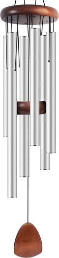 Large Aluminium Wind Chimes 37 Inches to Create a Zen Atmosphere Suitable for Outdoor, Garden, Patio Decoration. Classic Wind Chimes with Wind Catcher Suitable as A Gift for Unisex(Silver)